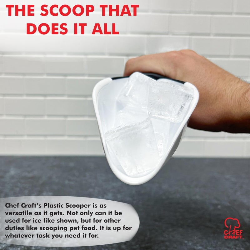 Chef Craft Select Plastic Scoop, 1 Cup, White - Image 4