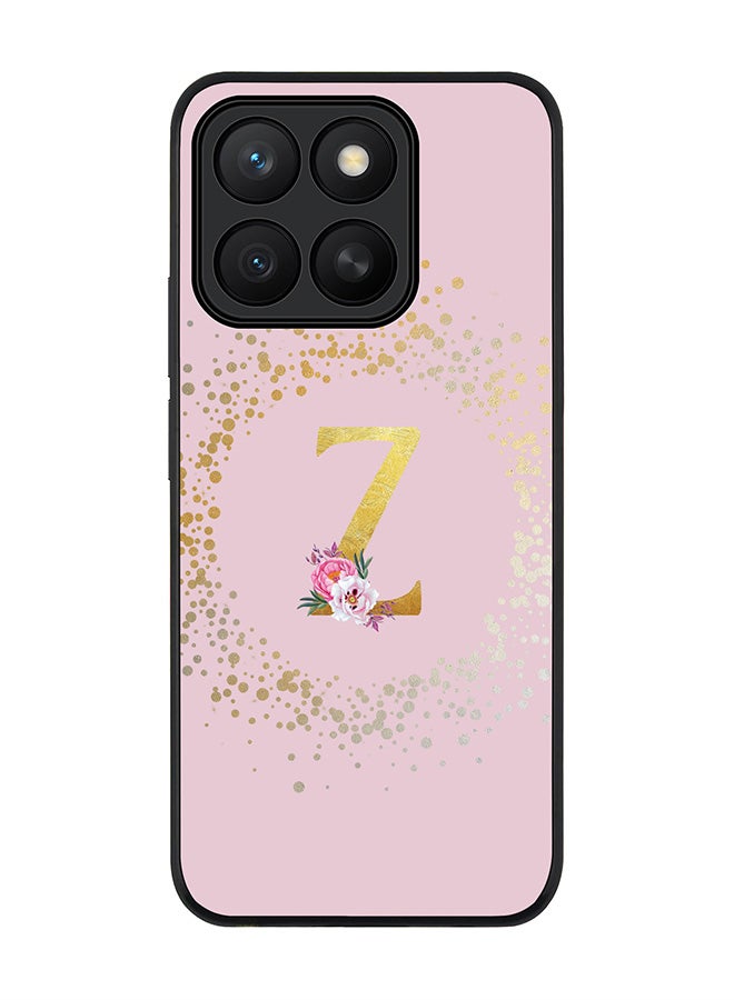 Stylizedd For Honor X8c Case,Slim fit Camera Protection, Shockproof Thin Phone cover  - Custom Monogram Floral - Z  (Pink )