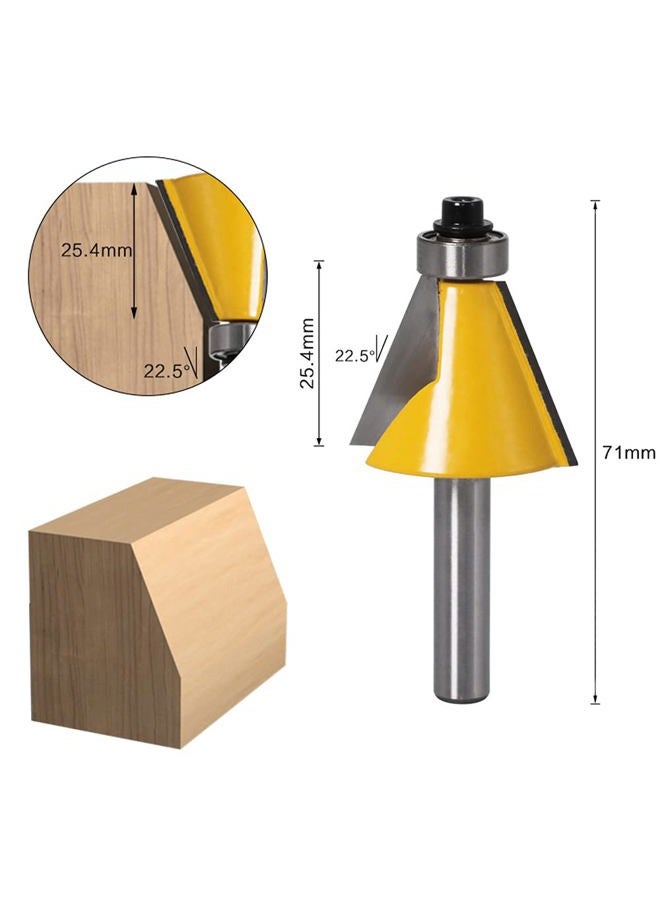 Wolfride 3Pcs Chamfer Router Bit Set 1/4 Inch Shank Bevel Router Bits 15 22.5 30 Degree - Image 3