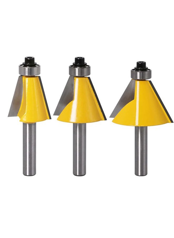 Wolfride 3Pcs Chamfer Router Bit Set 1/4 Inch Shank Bevel Router Bits 15 22.5 30 Degree - Image 1