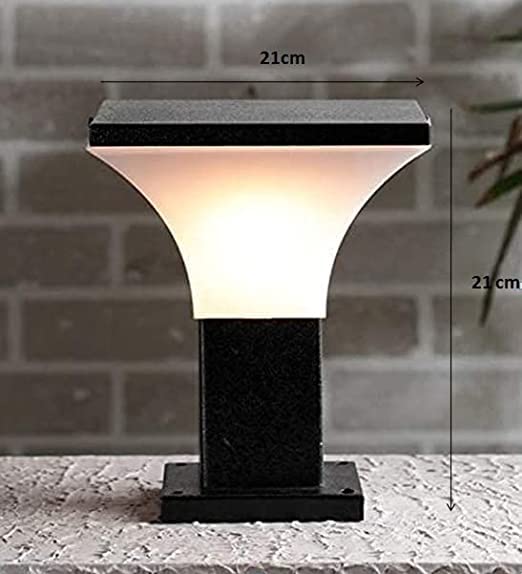 JACKAL® Main Gate Light Waterproof Outdoor Gate Light Modern Style Rust Resistance Unbreakable PVC Shade Garden Pillar Boundary Exterior Lamp Fixture Square Shape (Bulb NOT Included) White Pack of 01 - Image 4