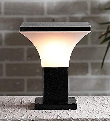 JACKAL® Main Gate Light Waterproof Outdoor Gate Light Modern Style Rust Resistance Unbreakable PVC Shade Garden Pillar Boundary Exterior Lamp Fixture Square Shape (Bulb NOT Included) White Pack of 01 - Image 1