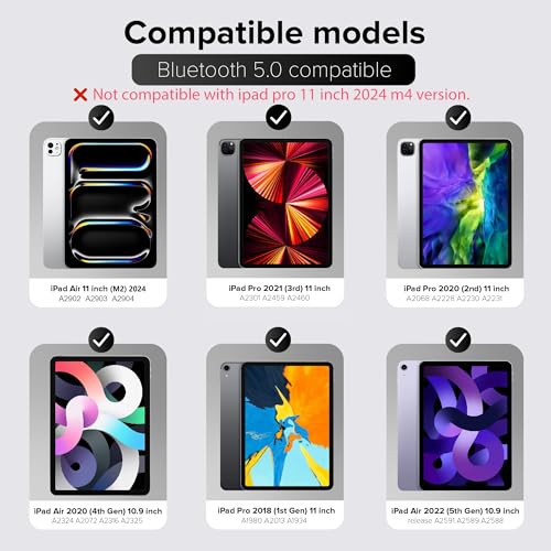 mobee Magic Keyboard Case for iPad Pro 11 inch (4th/3rd/2nd/1st) Gen & iPad Air 11 inch (M3/M2, 2025/2024)& 10.9" iPad Air 5th &4th Generation, Magnetic Keyboard Case, Multi-Touch Trackpad, Backlit - Image 2