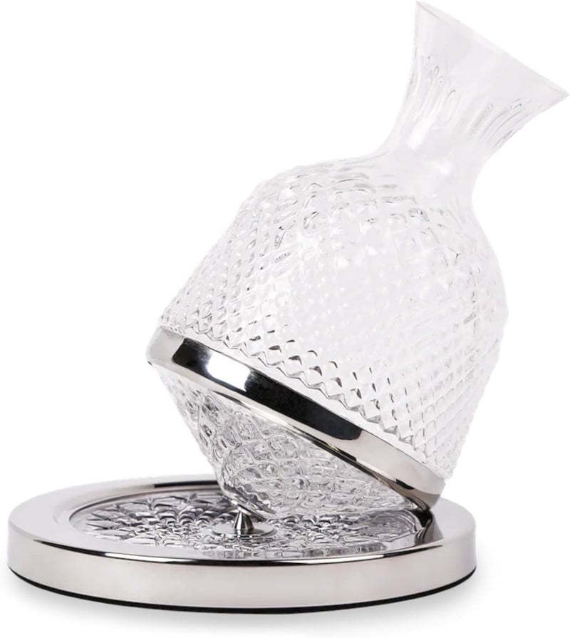 Wrixty Wrixty Red Wine Decanter Wine Decanter Made of Lead Free 50oz/1500ml Crystal Glass, 360° Rotating Decanters for Whisky and Wine, Decanter Gift Box Design for Men Women Gifts  - Image 1