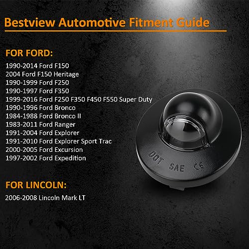 Bestview License Plate Light,Led Rear Bumper Tag Lamp Housing Assembly Replacement for Ford F150 F250 F350 F450 F550 Super Duty Ranger Explorer Bronco Excursion Expedition, 2 PCS(White) - Image 4
