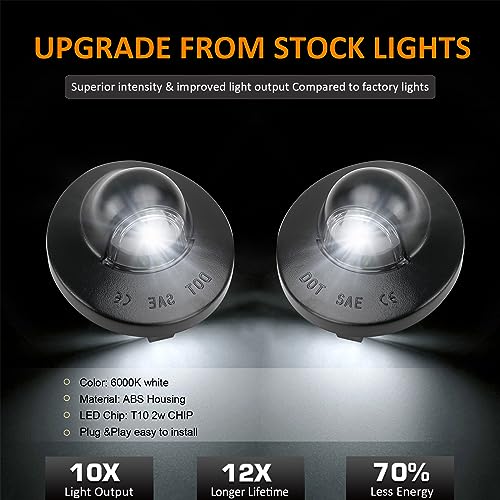 Bestview License Plate Light,Led Rear Bumper Tag Lamp Housing Assembly Replacement for Ford F150 F250 F350 F450 F550 Super Duty Ranger Explorer Bronco Excursion Expedition, 2 PCS(White) - Image 3
