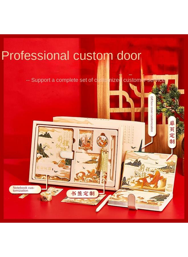 Bluejw Notebook Gift Box Printed Suit Forbidden City Creative Products Chinese Style Notebook High Color Value Hand Book - Image 5