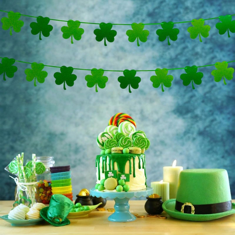 YOUDRN Valentines Day Decorations 6pcs Felt Garland Pre-Assembled Versatile Valentine's Day Hearts St. Patrick's Day Shamrock Easter Bunny Banner Set,Valentine's Day Garland Decor for Home,Mantle,Wall,Office - Image 5