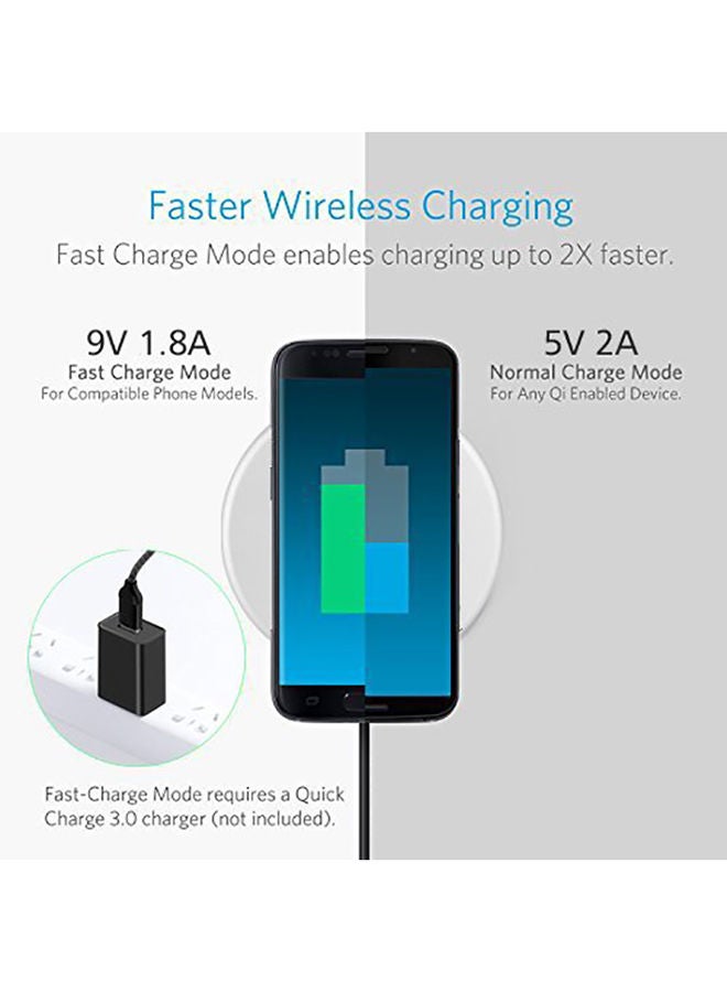 NIBEMINENT Q16 Wireless Charger Qi Charging Pad Stand For iPhone 8 Plus X/Galaxy S8 White - Image 4