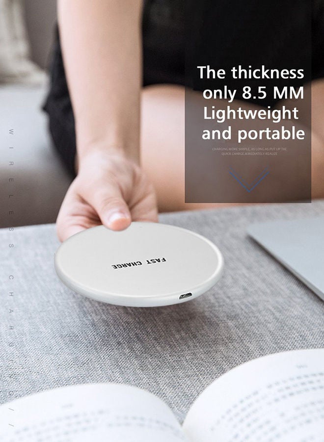 NIBEMINENT Q16 Wireless Charger Qi Charging Pad Stand For iPhone 8 Plus X/Galaxy S8 White - Image 2