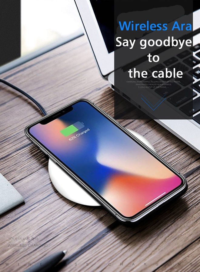 NIBEMINENT Q16 Wireless Charger Qi Charging Pad Stand For iPhone 8 Plus X/Galaxy S8 White - Image 5