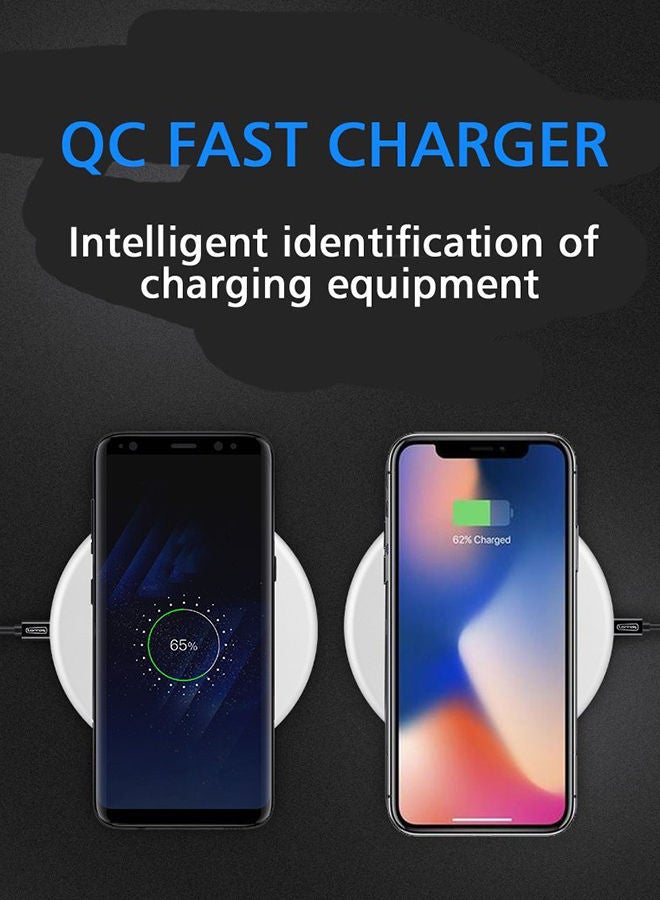 NIBEMINENT Q16 Wireless Charger Qi Charging Pad Stand For iPhone 8 Plus X/Galaxy S8 White - Image 3