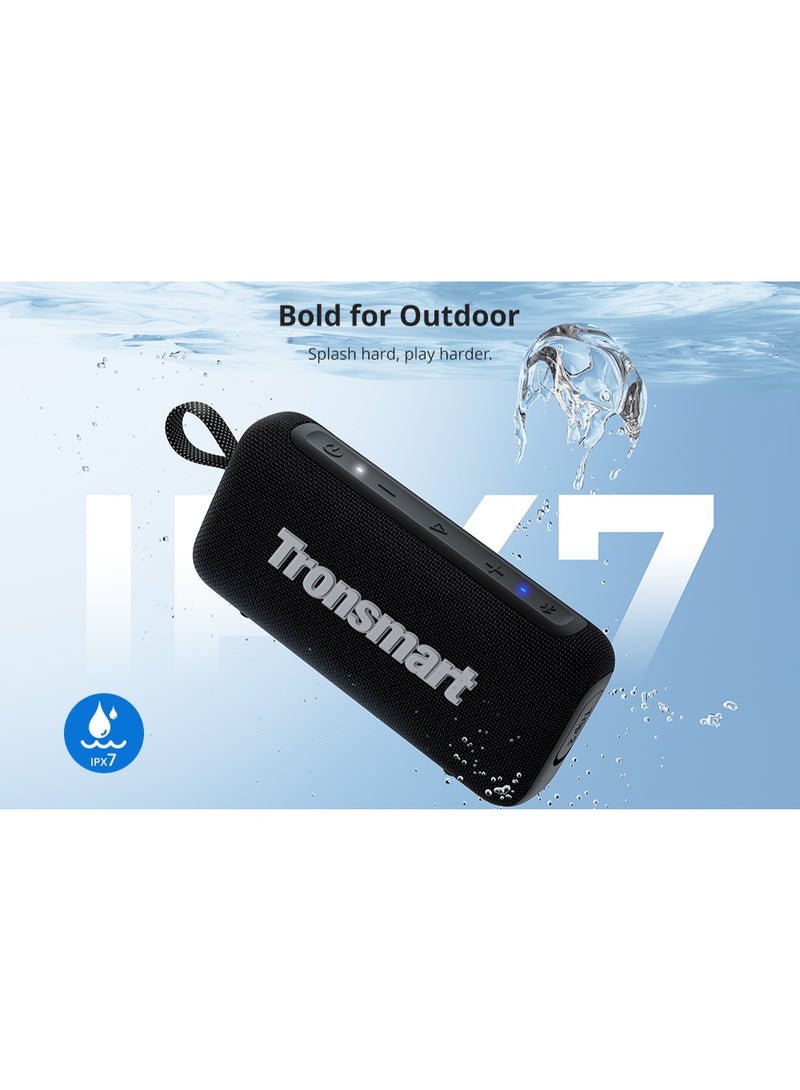Tronsmart Trip 2 Portable Bluetooth Speaker, 10W Powerful Sound with Deep Bass, IPX7 Waterproof, 20 Hours Playtime, Bluetooth 5.3, Type-C Charging – Ideal for Outdoor, Travel & Beach (Grey) - Image 3