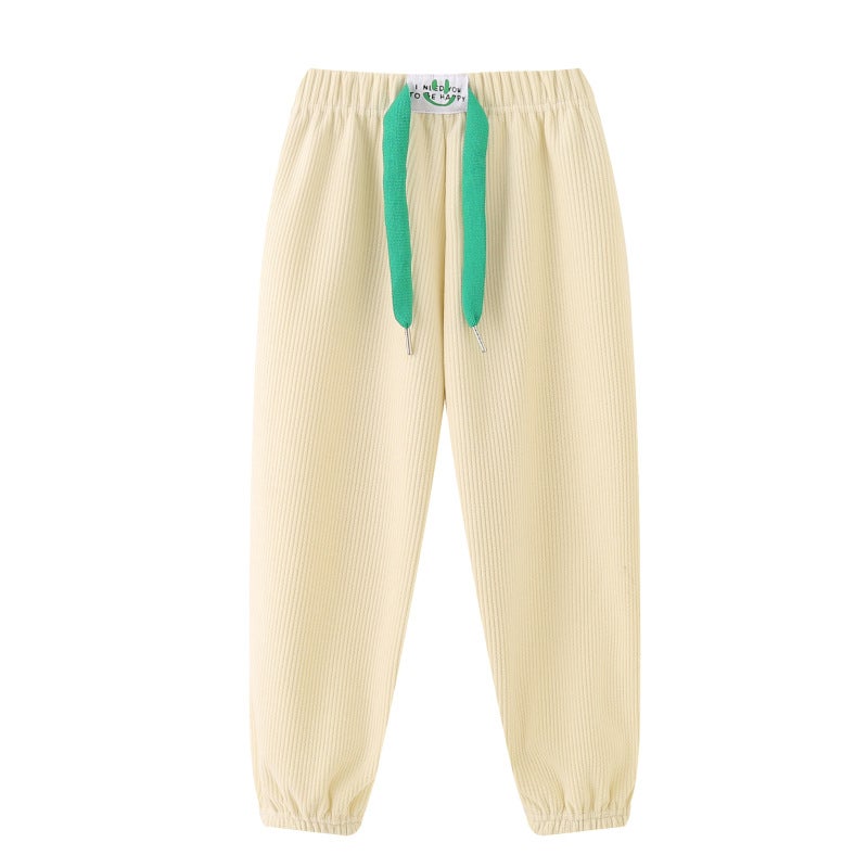 Children'S Casual Pants Boys' And Girls' Pants Korean Style Children'S Wear Sports Pants Trendy Sweatpants Baby'S Thickened Trendy Fleece-Lined Pants - Image 1