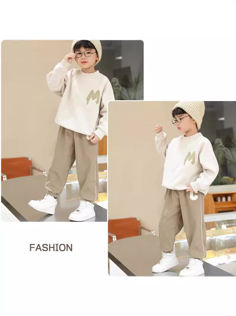Children'S Casual Pants Boys' And Girls' Pants Korean Style Children'S Wear Sports Pants Trendy Sweatpants Baby'S Thickened Trendy Fleece-Lined Pants - Image 3