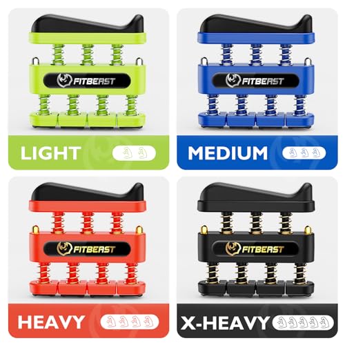 FitBeast Finger Strengthener, Finger Exerciser 4-Pack, Hand Exerciser for Improve Dexterity and Strength in Fingers, Hands, Forearms–Grip Strength Trainer for Musicians, Climbers (4 Piece Set) - Image 2