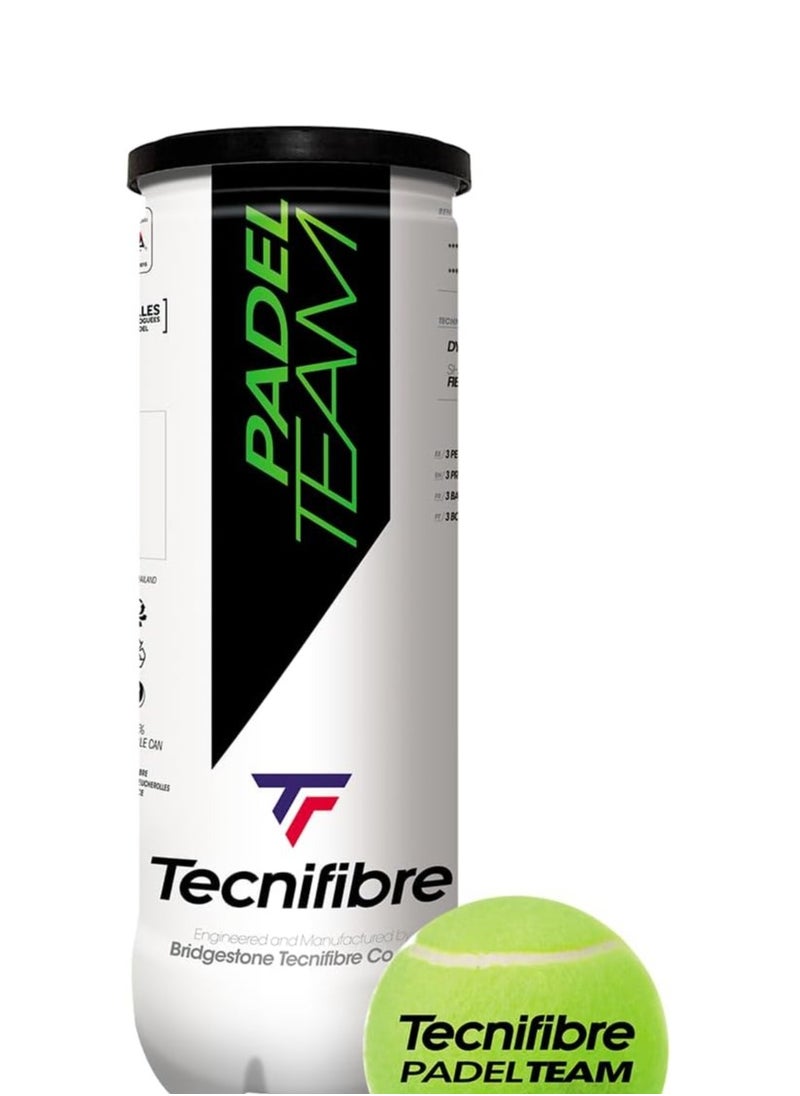 TecniFibre Tecnifibre Padel Team Balls, 3-Ball Can  - Image 1