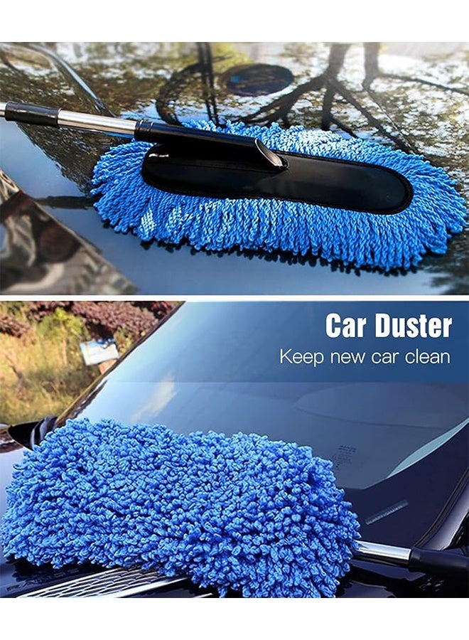 TodyJeyHo Car Duster, Extendable Long Handle Microfiber Car Duster Exterior Scratch Free Car Cleaning Tool, Car Dust Brush for Truck, Pickup, SUV, RV, Motorcycle, Boats and Home Cleaning (Blue) - Image 5