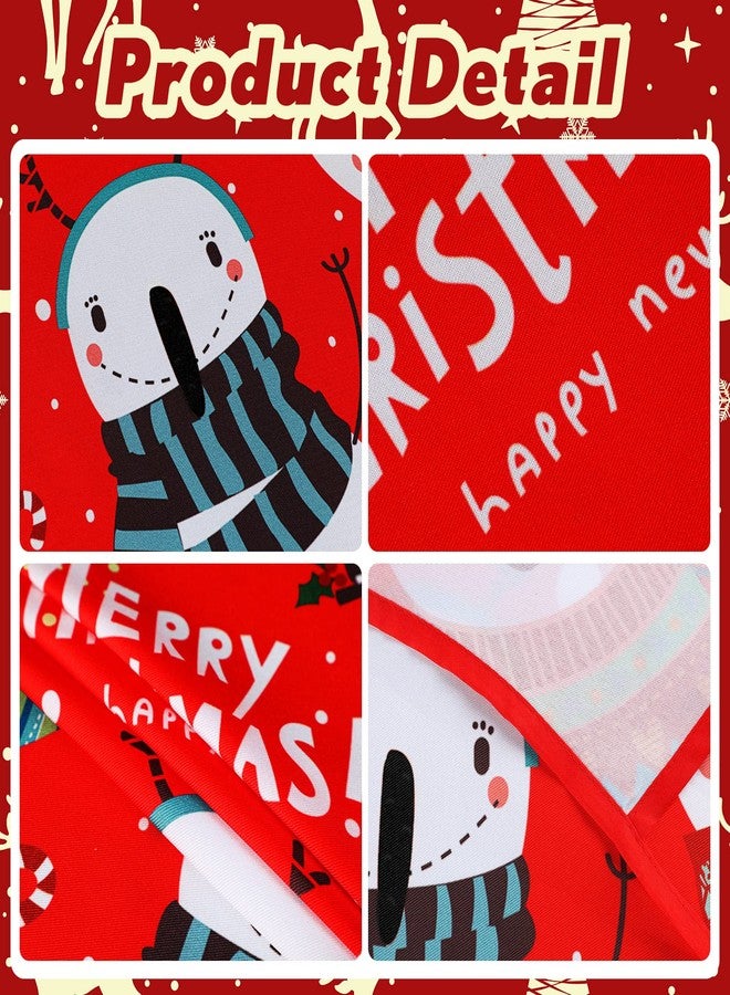 Vabean 4 Pcs Christmas Aprons Elf Snowman Santa Apron Adjustable Kitchen Cooking Apron for Party Chef Cook House Clean Garden Home - Image 5