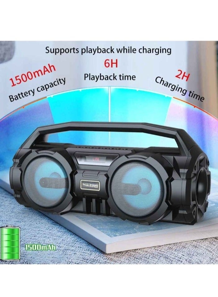 Portable Bluetooth Speakers, Easy To Carry Durable Hifi Wireless Subwoofer, Lightweight Super Bass Mp3 Music Player, Stereo Boom Box For Indoor And Outdoors, (1pc, S1 Grey With Mic) - Image 3