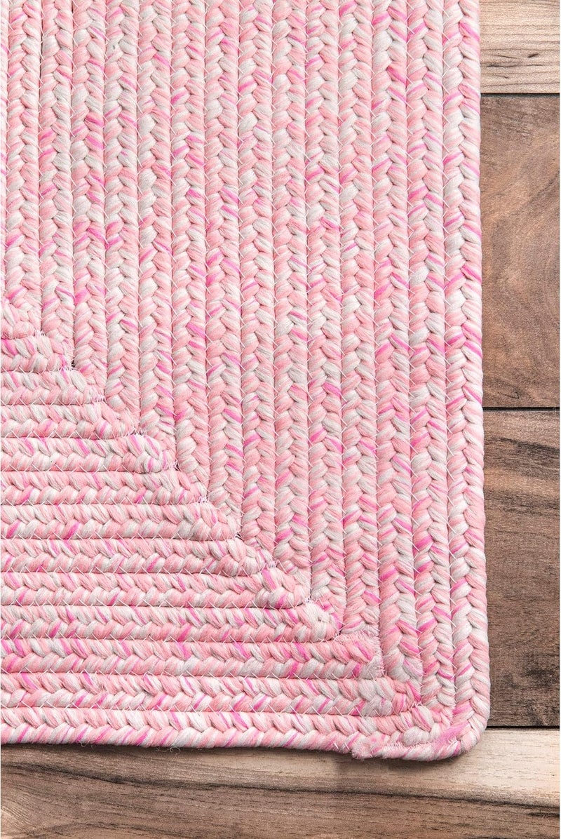 nuLOOM 2' x 8' Solid Hand Braided Indoor/Outdoor Area Rug, Pet-Friendly, High Traffic, Weather Resistant, for Patio, Balcony, Bedroom, Living, Dining Room, Wynn Pink - Image 2