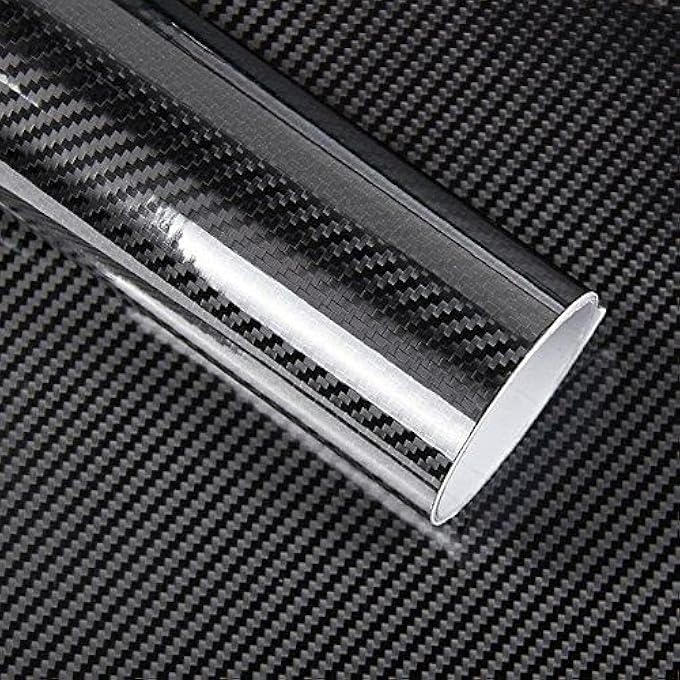rayihni Self Adhesive Black 5D Carbon Fiber Vinyl Wrap Film Car Wrapping Vinyl Sticker For All Car 12X72Inch - Image 1
