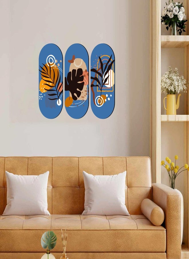 Giftplease Elegant Wall Decoration Art - Handcrafted Traditional Wooden Decor Piece (Set of 3 | 11.5 * 5.5 Inches | Pattern-34) - Image 2