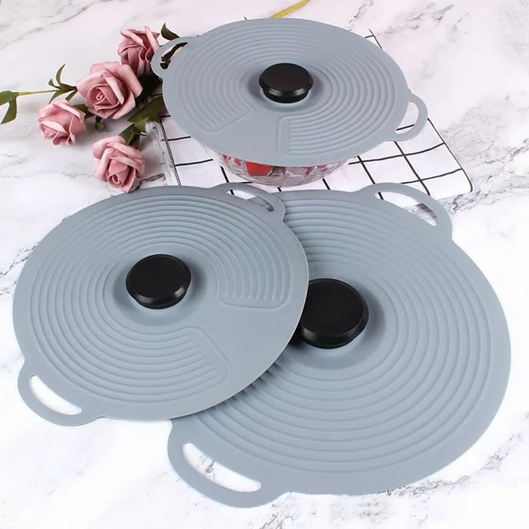 Vroxy Kitchen Silicone Seal Lids Leak-Proof Sealed Pot Cover Pan Cover Spill-Proof and for Home, Kitchen (1Pcs) (Medium) - Image 4