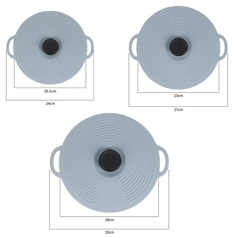 Vroxy Kitchen Silicone Seal Lids Leak-Proof Sealed Pot Cover Pan Cover Spill-Proof and for Home, Kitchen (1Pcs) (Medium) - Image 5