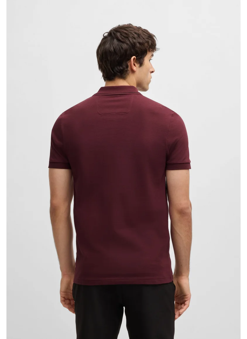 بوس Cotton-piqué slim-fit polo shirt with tonal logo