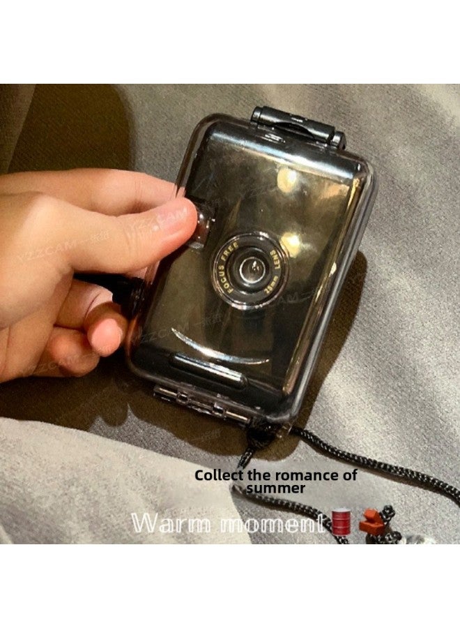 Generic Fool Mini Retro Waterproof Film Camera Film Machine Children Cute Student Campus Camera-Body Color:Black-official Standard  - Image 1