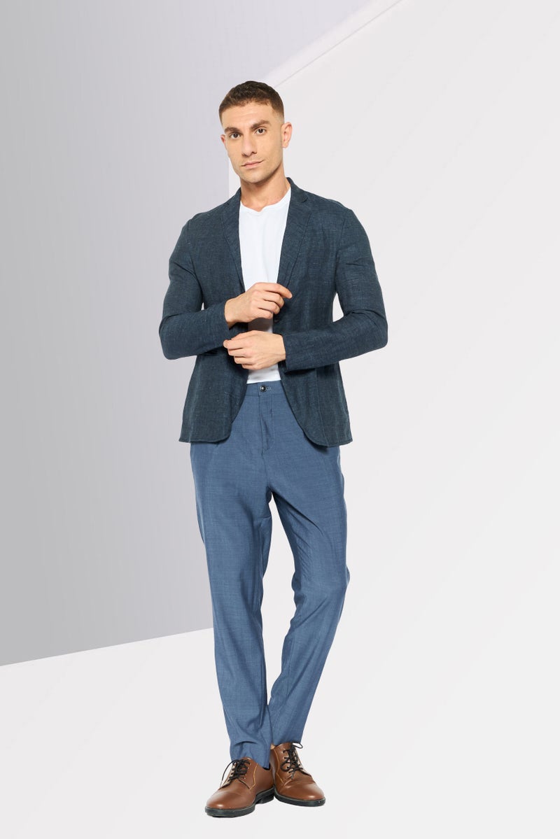 armani Emporio Armani Men Regular Fit Heather Formal Blazer, Dark Grey - Image 4