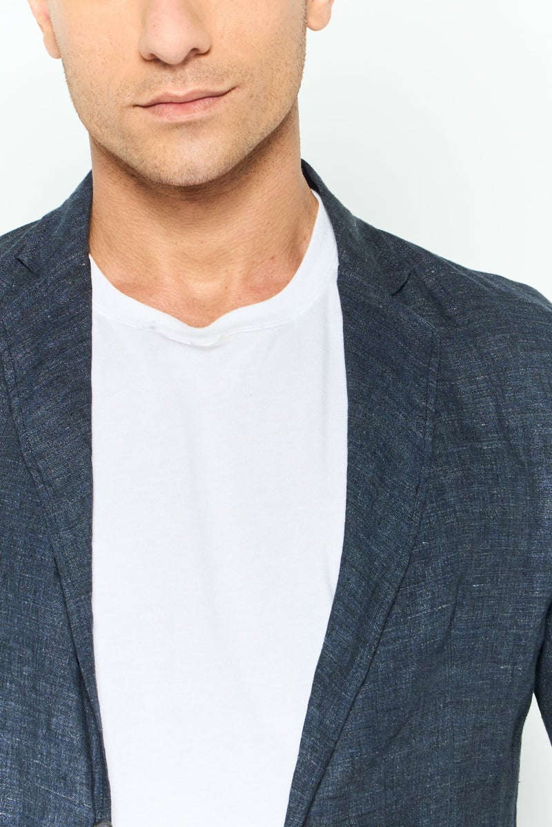 armani Emporio Armani Men Regular Fit Heather Formal Blazer, Dark Grey - Image 3