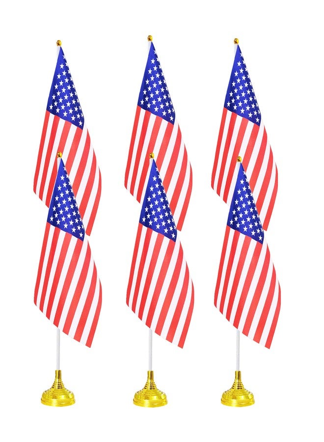 tibijoy 24-Piece American Table Flags, Polyester Desk Flags Set, 8.2'' x 5.5'' Mini USA Flags, Conferences, Patriotic Decoration, Durable, Indoor Use - Image 3
