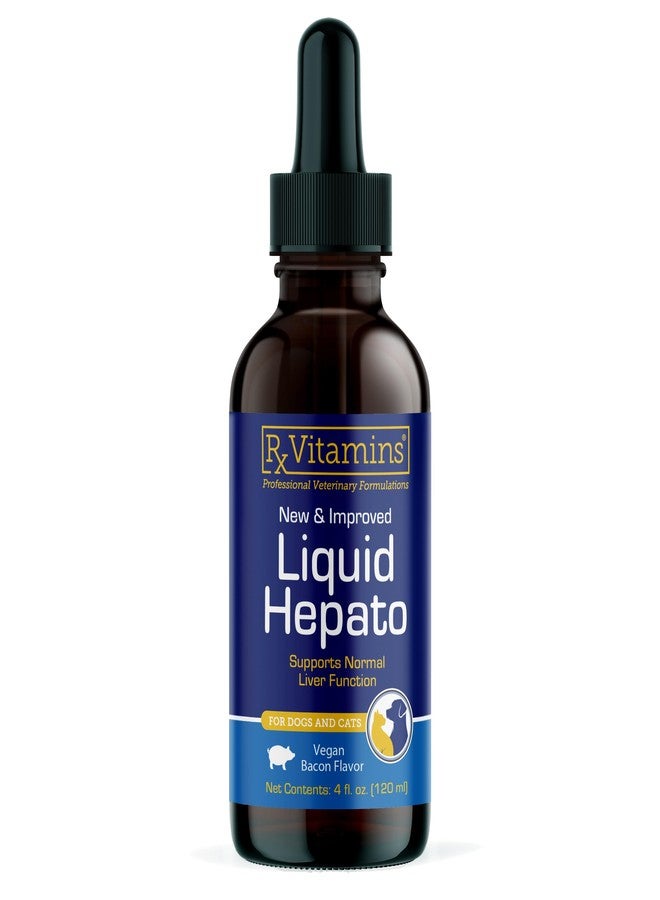 Rx Vitamins Liquid Hepato Support for Dogs & Cats - Liver Support Supplement with Milk Thistle for Dogs (Silymarin & Silybinin) and Vitamin B - Bacon Flavor (4oz) - Image 1