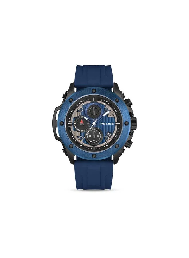 POLICE Clout Orb Black Navy Red White Silicone Straps Chronograph Watch Set for Men - 50.4mm