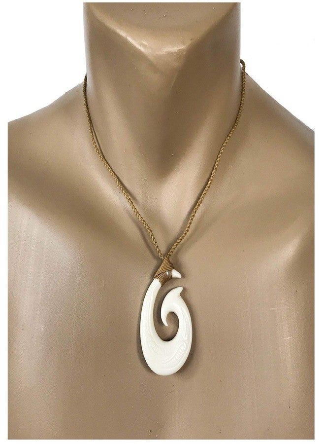 Zero Gravity Hawaii Hawaiian Jewelry MAKAO Fish Hook White Buffalo Bone Necklace - Image 2