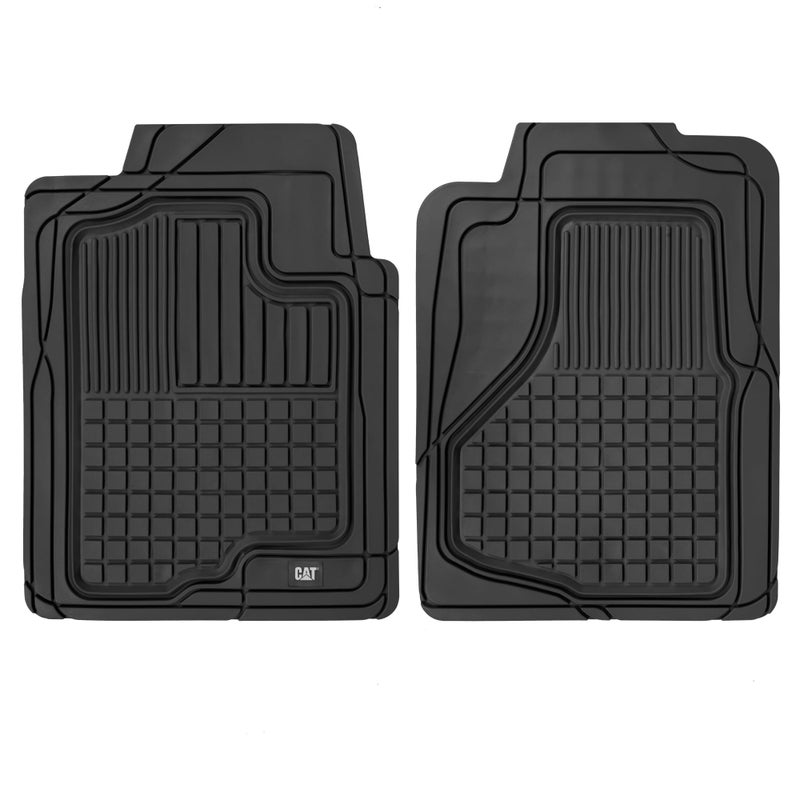 CAT DuraShield XL Floor Mats for Trucks  All Weather Rubber Truck Floor Mats with AntiSlip Backing Universal TrimtoFit Car Floor Mats for Large FullSize Vehicles Black Floor Mats for Cars