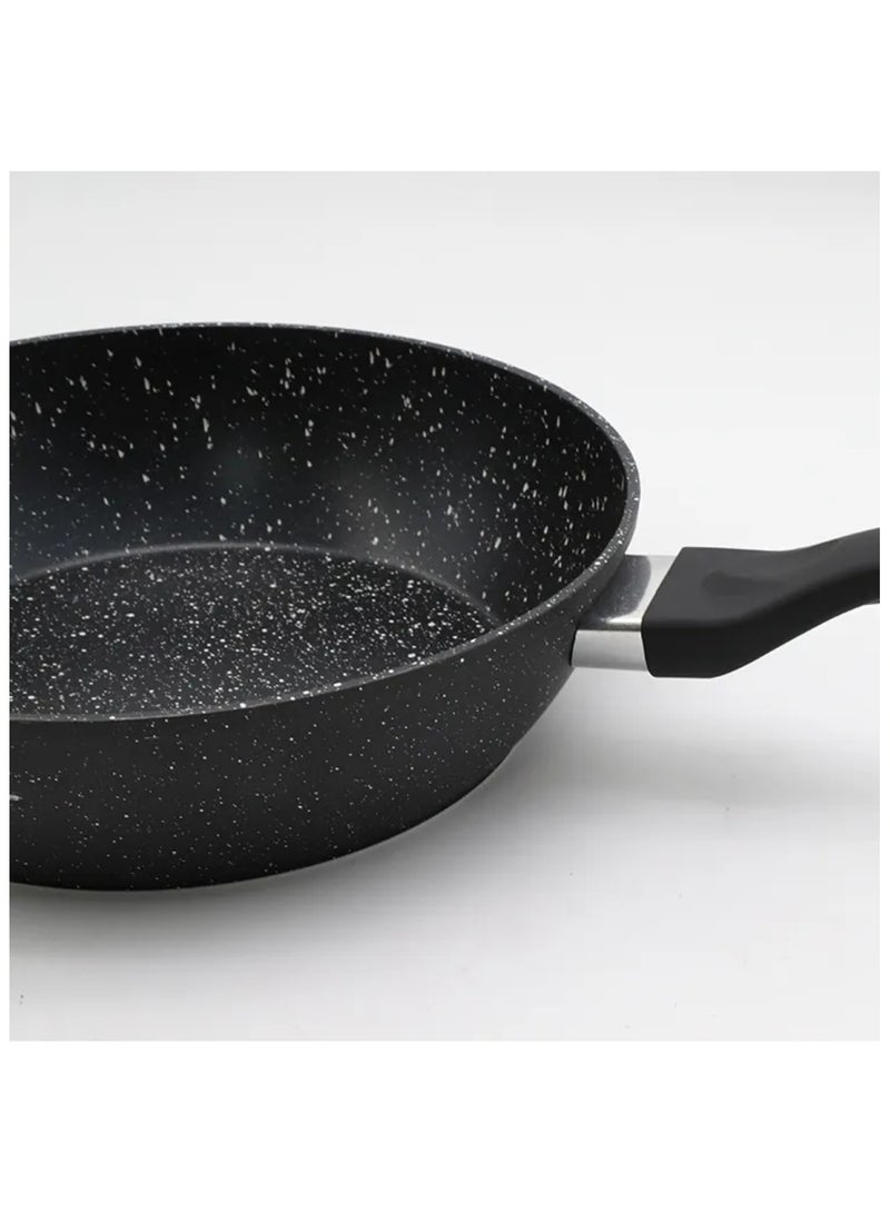 مقلاة مع طلاء رخامي متين، مقلاة قلي/مقلاة غير قابلة للالتصاق، قاعدة حثية مصنوعة من الألومنيوم - مقلاة - 22 سم - Image 3