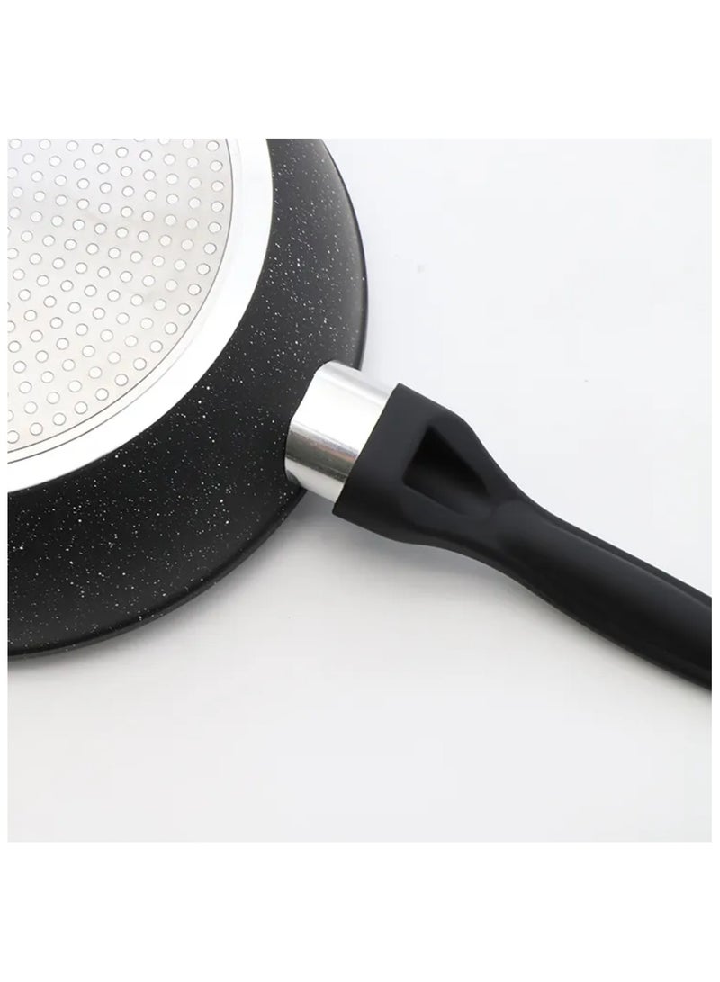 مقلاة مع طلاء رخامي متين، مقلاة قلي/مقلاة غير قابلة للالتصاق، قاعدة حثية مصنوعة من الألومنيوم - مقلاة - 22 سم - Image 4