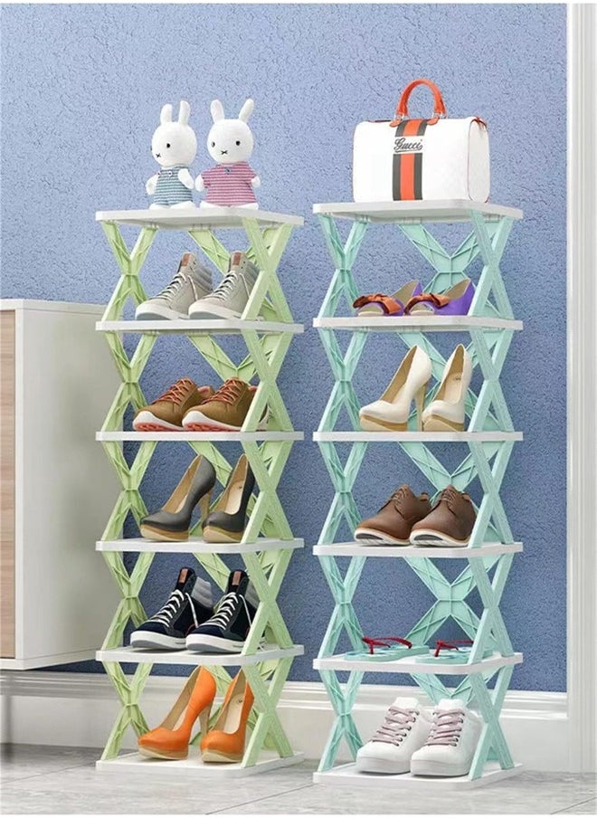9-Layer Simple Shoe Rack, Thickened, Dust-Proof, Space-Saving, Simple Installation, Dreamy Blue