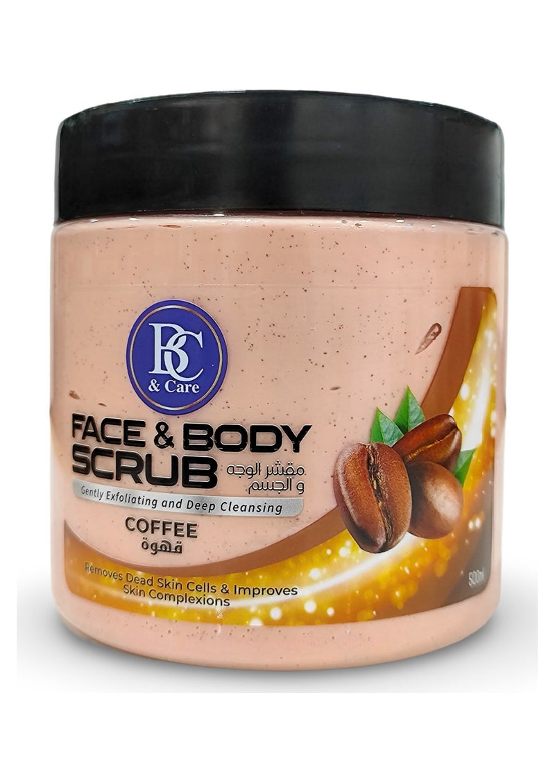 BC & CARE Coffee Face & Body Scrub: Gentle Exfoliation and Deep Cleansing, Enhances Skin Complexion - 500ml  - Image 1