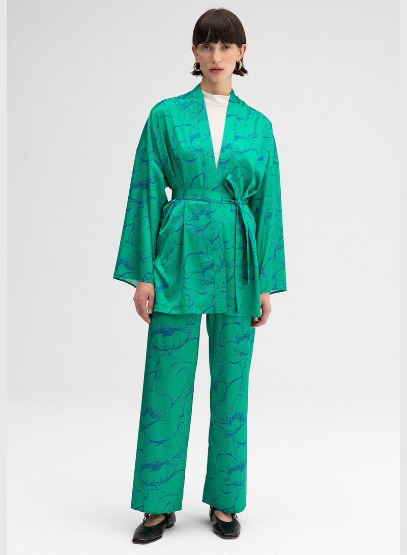 Touche KIMONO TROUSERS SATIN SET - Image 1