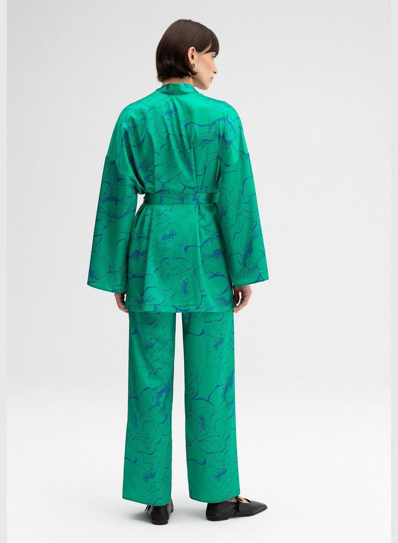Touche KIMONO TROUSERS SATIN SET - Image 2