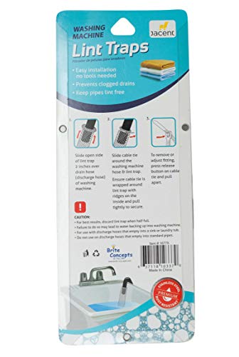 Brite Concepts Stainless Steel Washing Machine Lint Traps: Washer Hose Lint Remover with Cable Ties - 3 Count Per Pack - Image 4