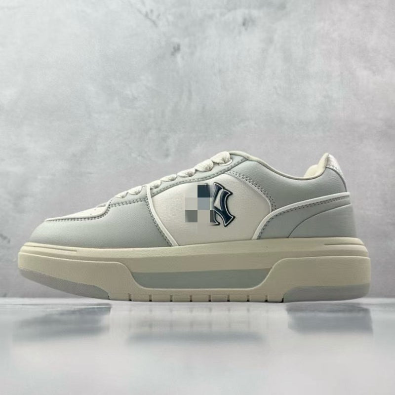 Wu Pin Pai Unisex Retro Skate Sneakers with Chunky Sole - Classic Monogram Design in White and Blue - Image 1