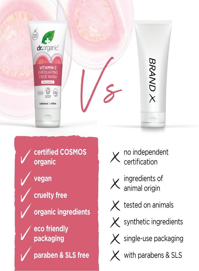 dr.organic Dr. Organic Vitamin C Exfoliating Face Wash | Illuminating & Brightening for Dry Skin, Rich in Vitamin C, Certified Organic, Paraben & SLS-Free, Cruelty-Free, Natural, Vegan, 150 mL / 5 fl oz - Image 3