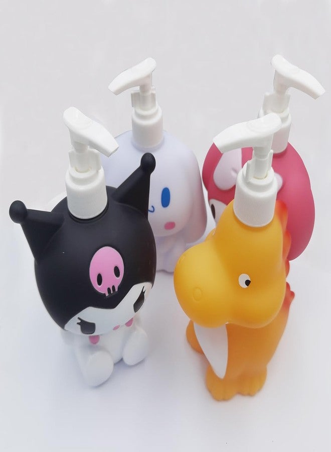 Hyever Cute Cartoon Animal Hand Soap Pump Lotion, Hand Soap, Shampoo, Shower Gel Dispenser, Kuromi Soap Dispenser Dinosaur Shaped Liquid Bottles Kids Empty Press Type Shampoo Bottles (Black Kuromi) - Image 4