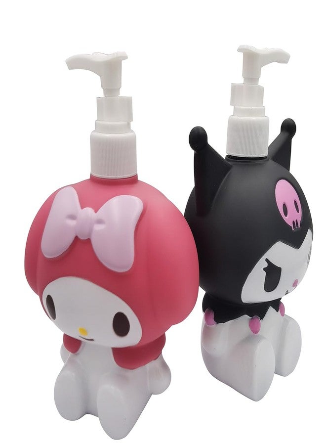 Hyever Cute Cartoon Animal Hand Soap Pump Lotion, Hand Soap, Shampoo, Shower Gel Dispenser, Kuromi Soap Dispenser Dinosaur Shaped Liquid Bottles Kids Empty Press Type Shampoo Bottles (Black Kuromi) - Image 3