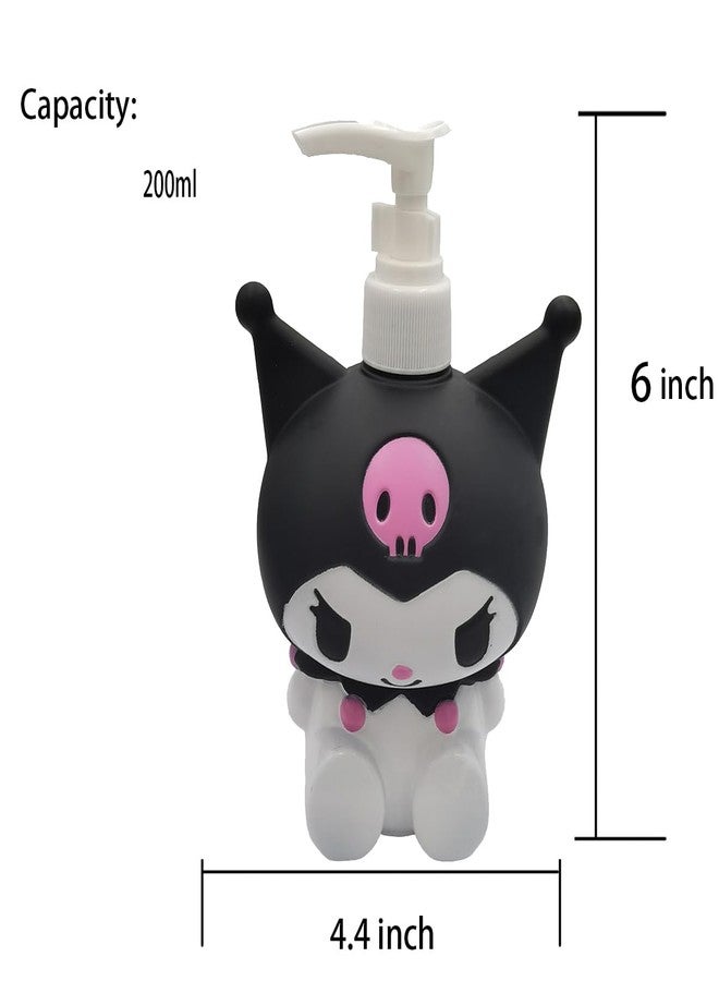 Hyever Cute Cartoon Animal Hand Soap Pump Lotion, Hand Soap, Shampoo, Shower Gel Dispenser, Kuromi Soap Dispenser Dinosaur Shaped Liquid Bottles Kids Empty Press Type Shampoo Bottles (Black Kuromi) - Image 2